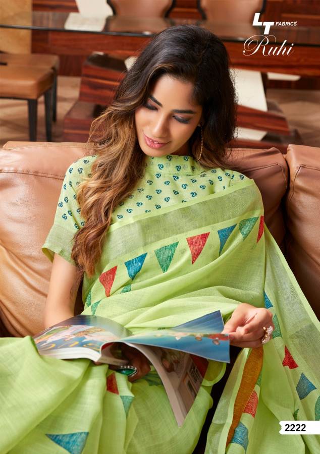 Ruhi By Lt Linen Silk Designer Printed Saree Catalogue