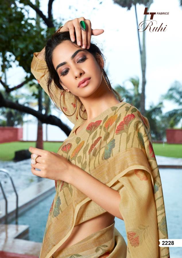 Ruhi By Lt Linen Silk Designer Printed Saree Catalogue