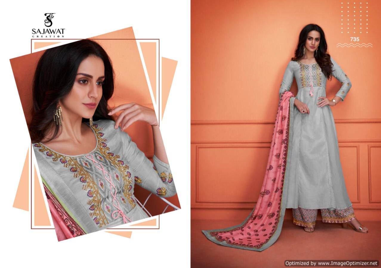Sarthi Vol 6 By Sajawat  Maslin Ready Made Salwar Kameez Collection