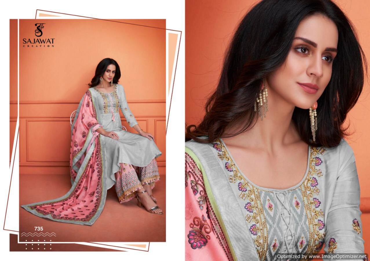 Sarthi Vol 6 By Sajawat  Maslin Ready Made Salwar Kameez Collection