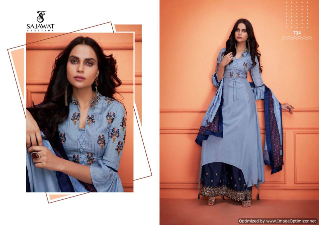Sarthi Vol 6 By Sajawat  Maslin Ready Made Salwar Kameez Collection