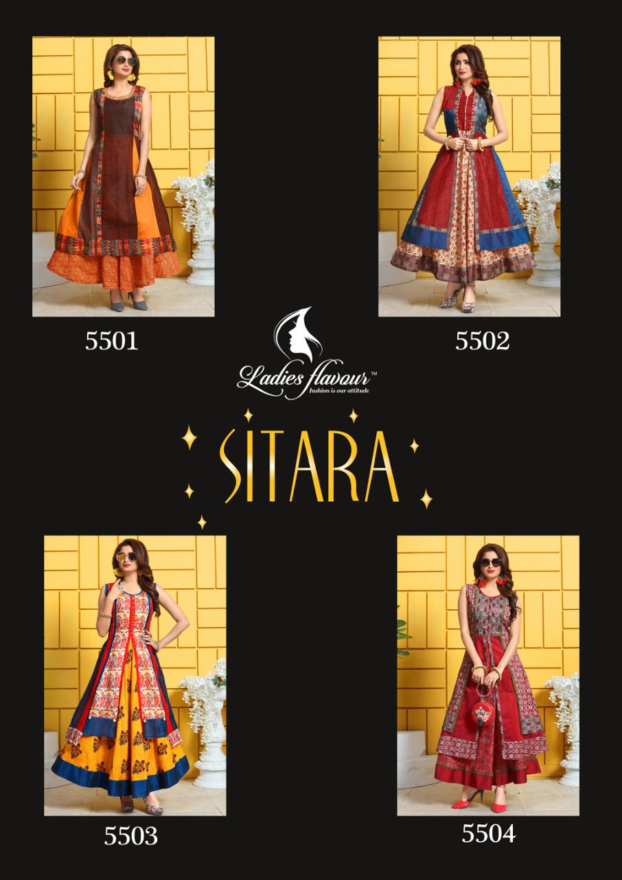 Sitara By Ladies Flavour Party Wear Kurtis Collection.