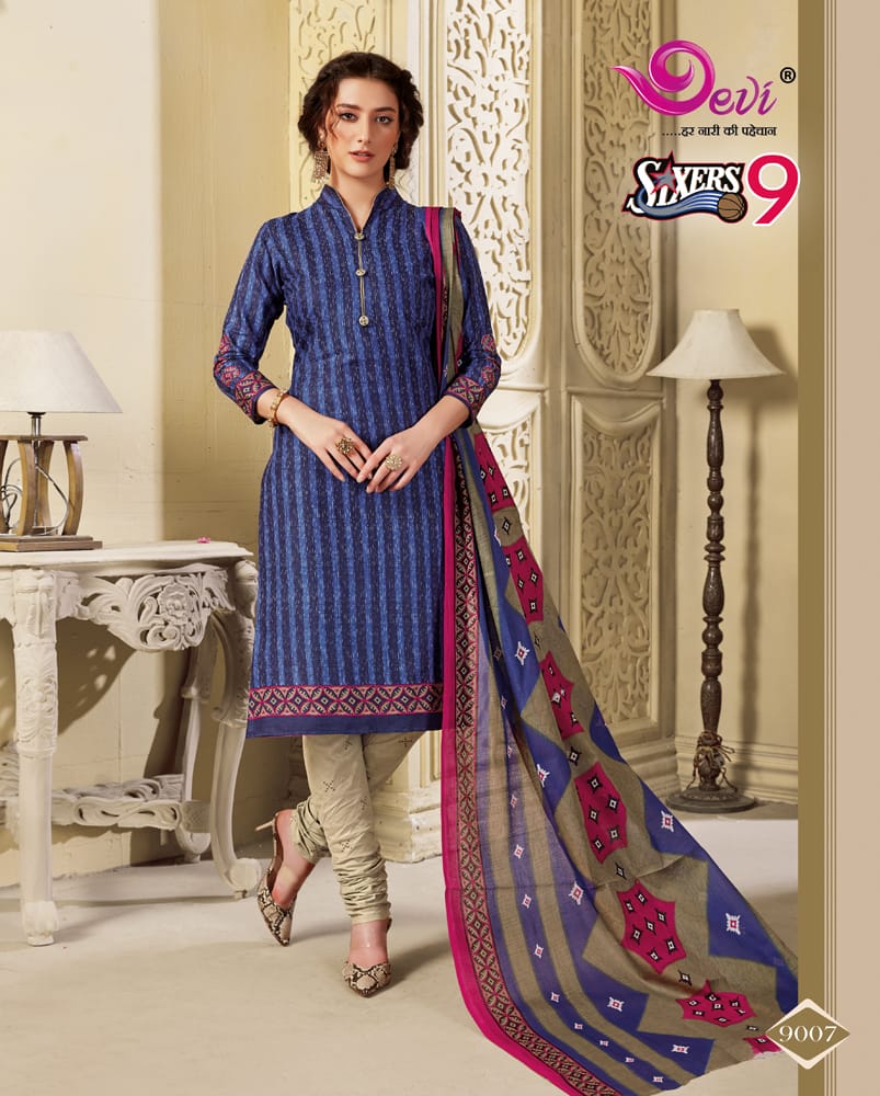 Sixer Vol 9 By Devi  Pure Cotton Printed Dress Material Catalogue