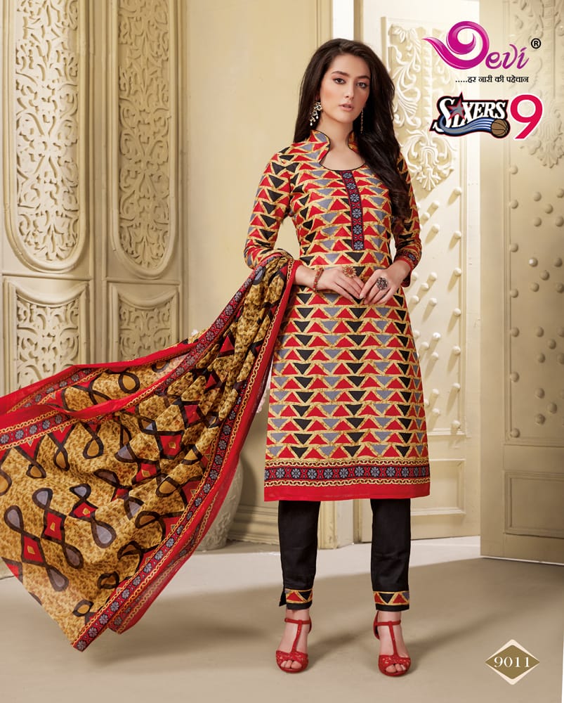 Sixer Vol 9 By Devi  Pure Cotton Printed Dress Material Catalogue
