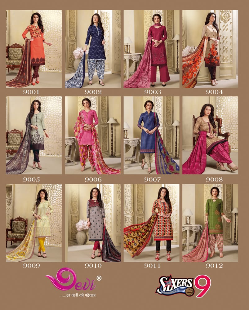 Sixer Vol 9 By Devi  Pure Cotton Printed Dress Material Catalogue