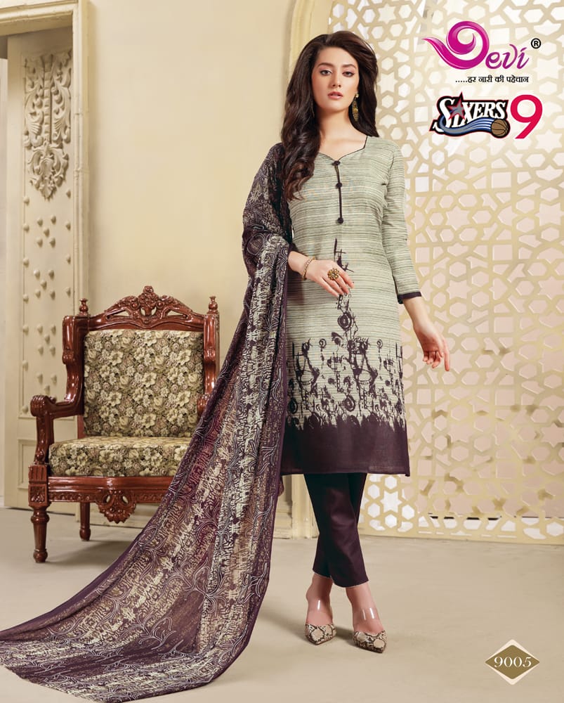 Sixer Vol 9 By Devi  Pure Cotton Printed Dress Material Catalogue