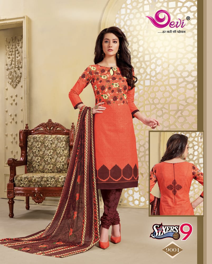Sixer Vol 9 By Devi  Pure Cotton Printed Dress Material Catalogue