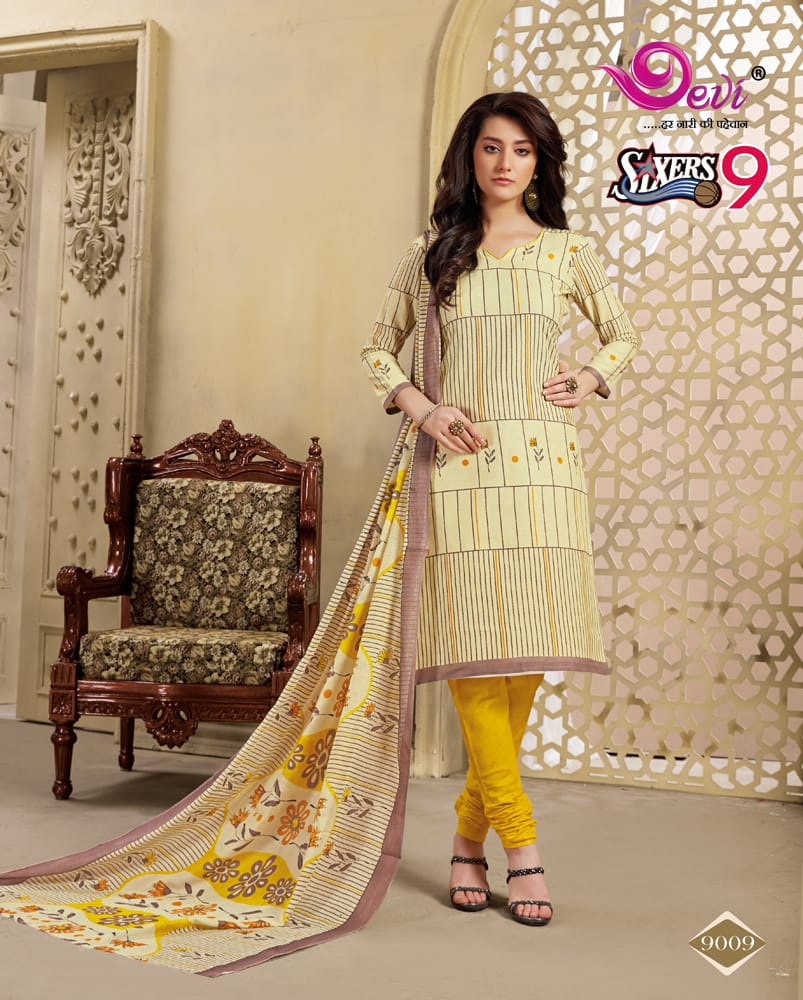 Sixer Vol 9 By Devi  Pure Cotton Printed Dress Material Catalogue