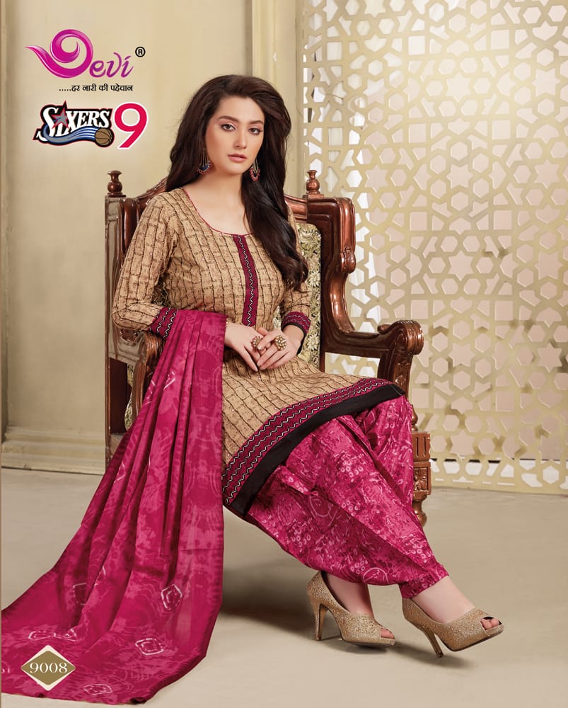 Sixer Vol 9 By Devi  Pure Cotton Printed Dress Material Catalogue