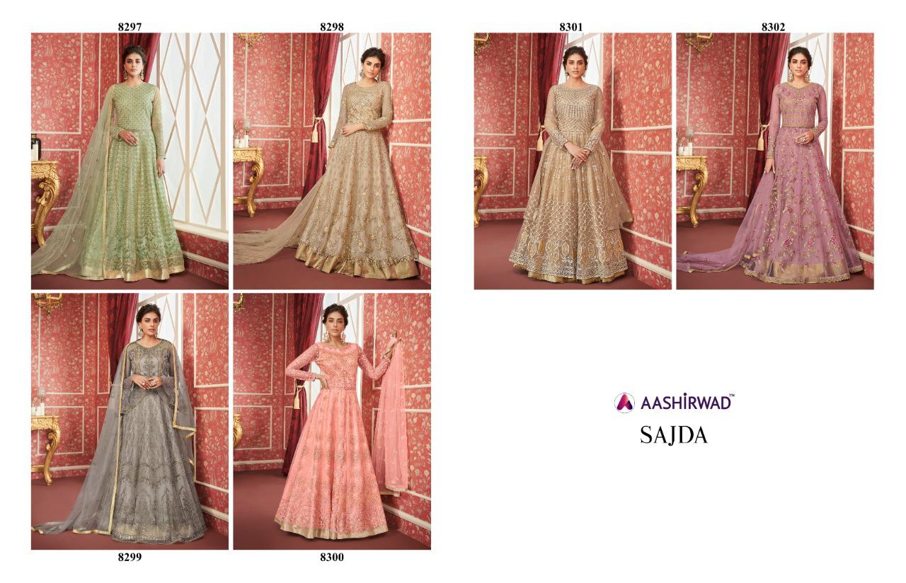 Aashirwad By Sajda Designer Butterfly Net Wedding Dress Collection