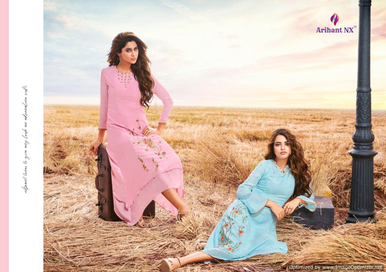Arihant Present Upstylish Pure Viscose Muslin Silk Designer Kurtis Catalogue
