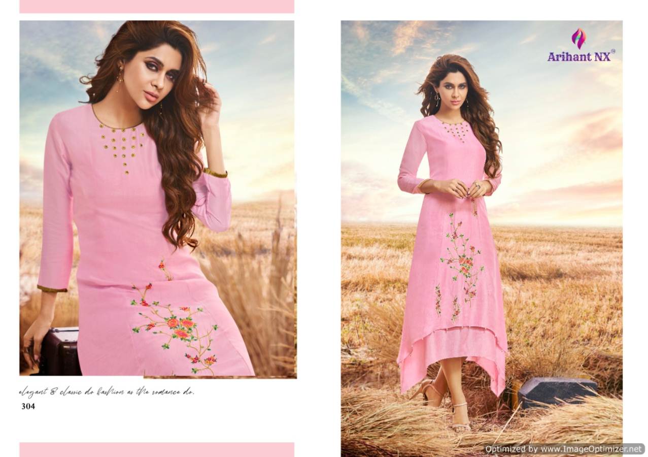 Arihant Present Upstylish Pure Viscose Muslin Silk Designer Kurtis Catalogue