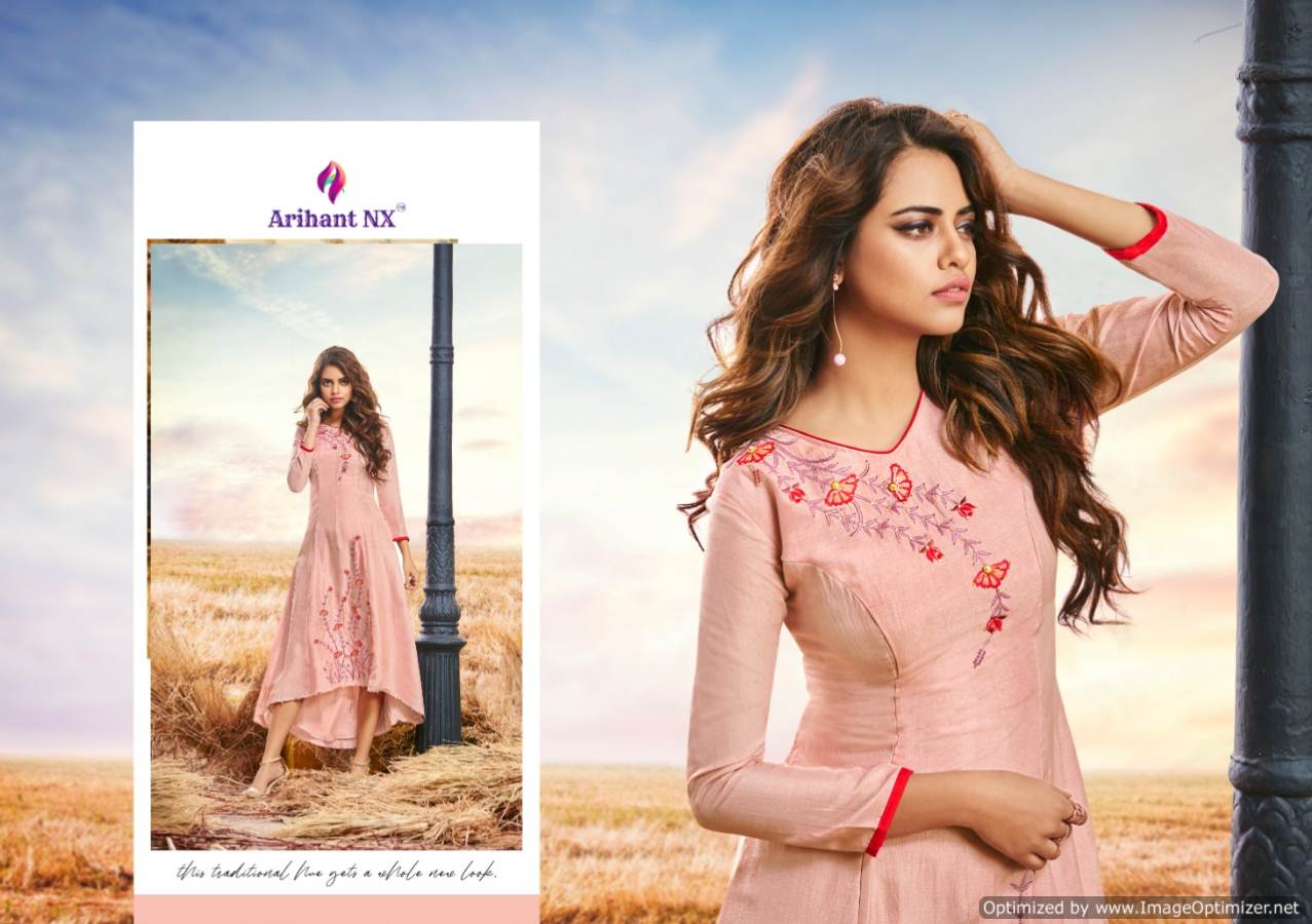 Arihant Present Upstylish Pure Viscose Muslin Silk Designer Kurtis Catalogue