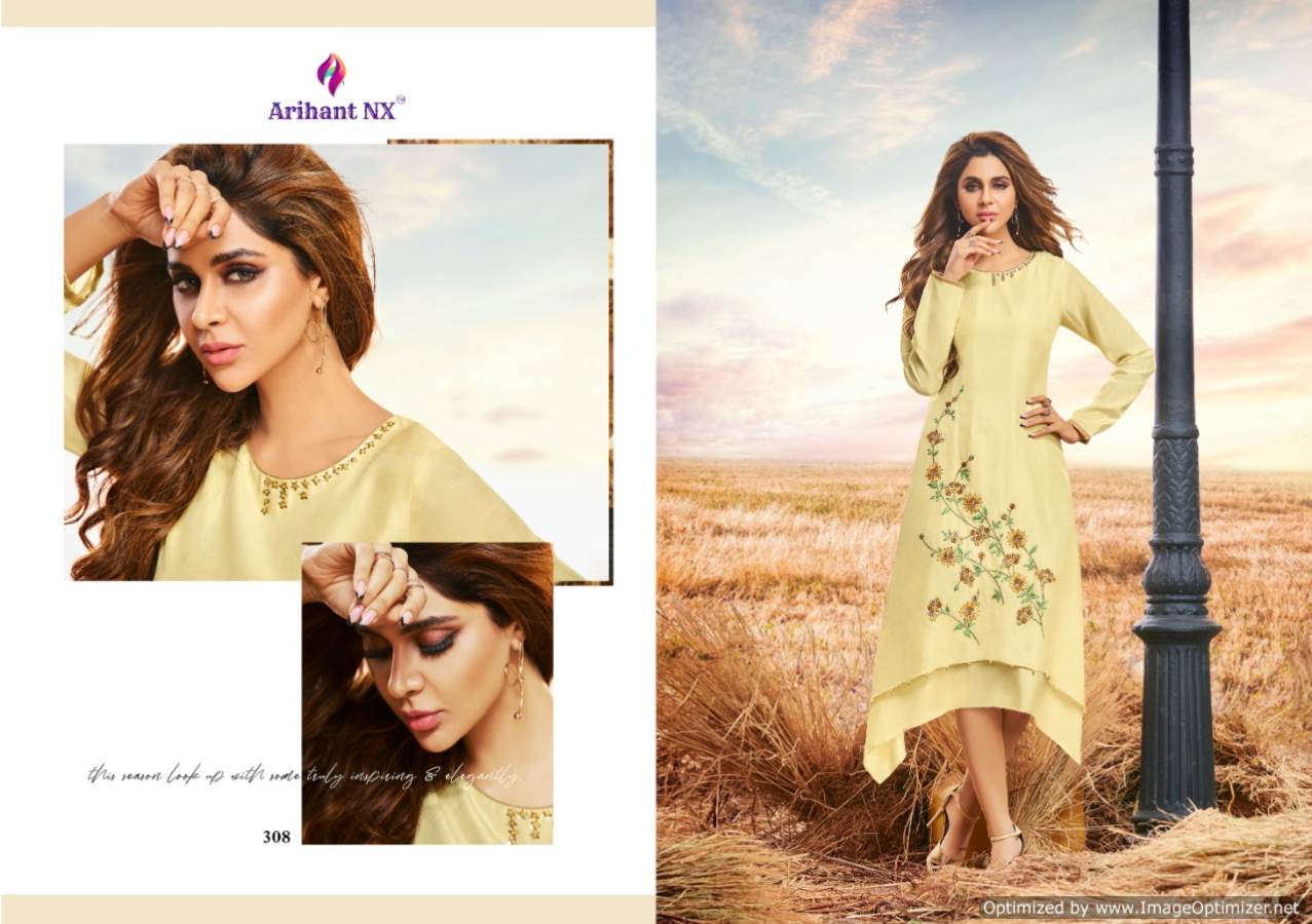Arihant Present Upstylish Pure Viscose Muslin Silk Designer Kurtis Catalogue