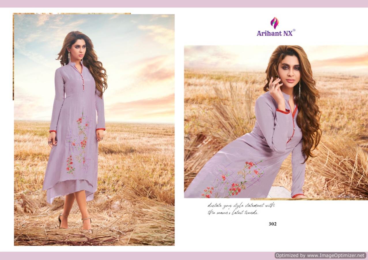 Arihant Present Upstylish Pure Viscose Muslin Silk Designer Kurtis Catalogue