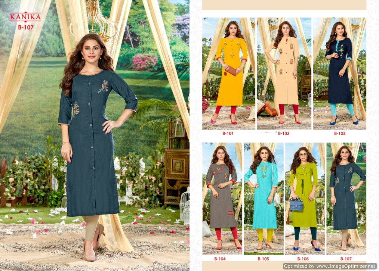 Blossom Present Kanika Heavy Rayon Running Wear Straight Kurti Collection
