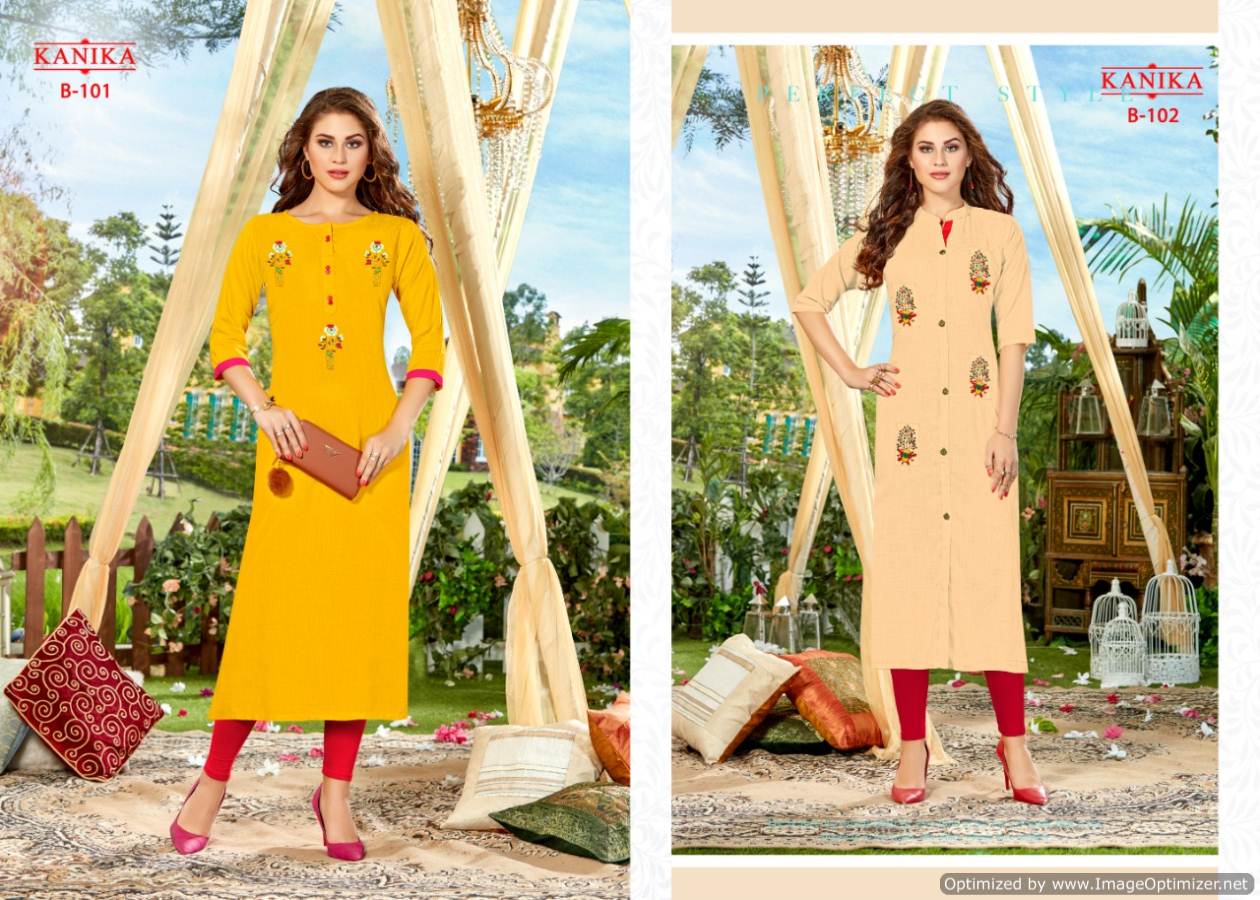 Blossom Present Kanika Heavy Rayon Running Wear Straight Kurti Collection