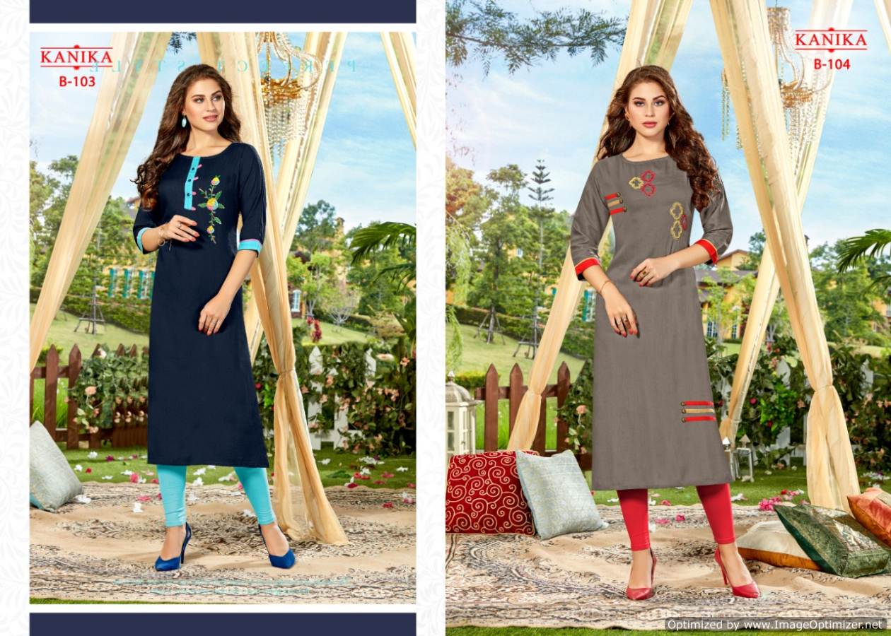 Blossom Present Kanika Heavy Rayon Running Wear Straight Kurti Collection