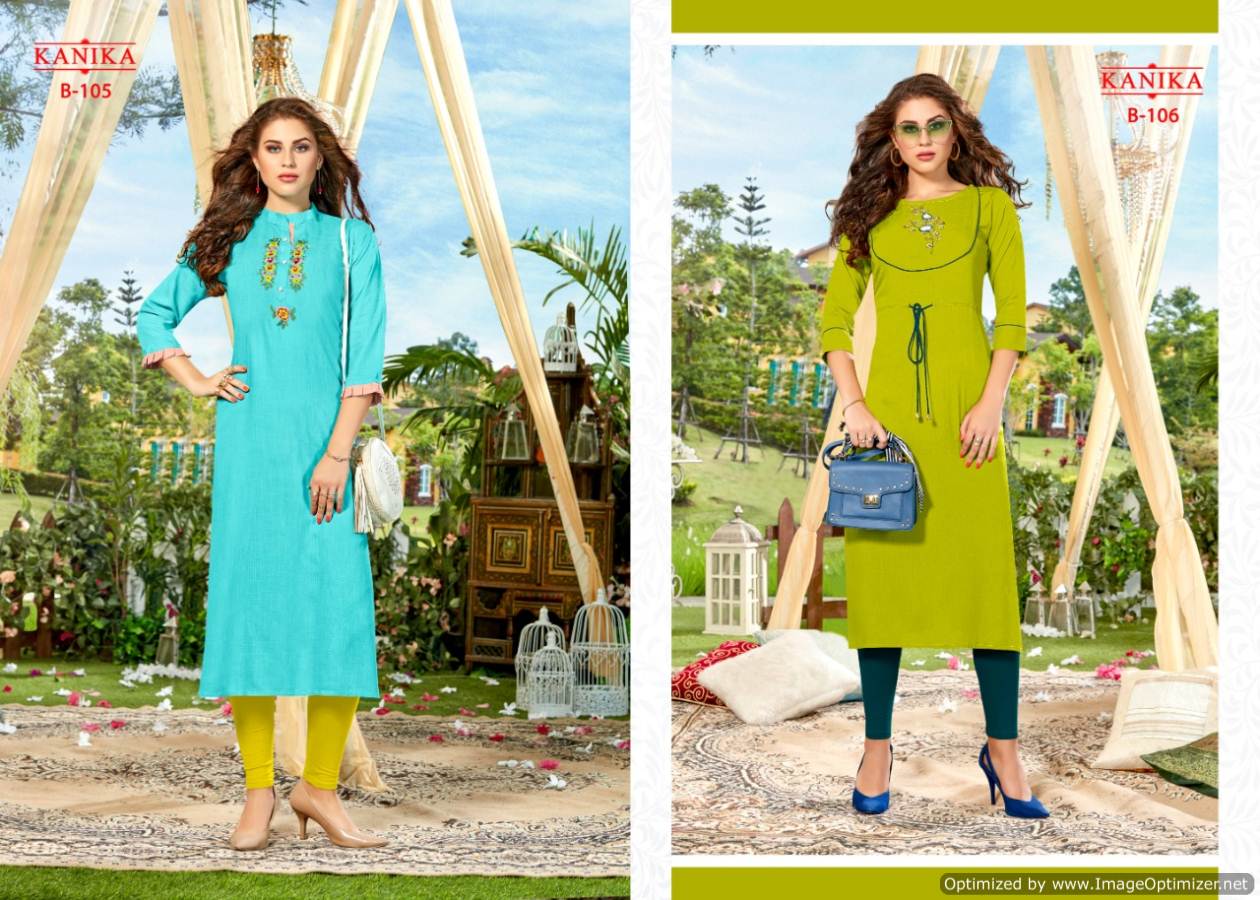 Blossom Present Kanika Heavy Rayon Running Wear Straight Kurti Collection