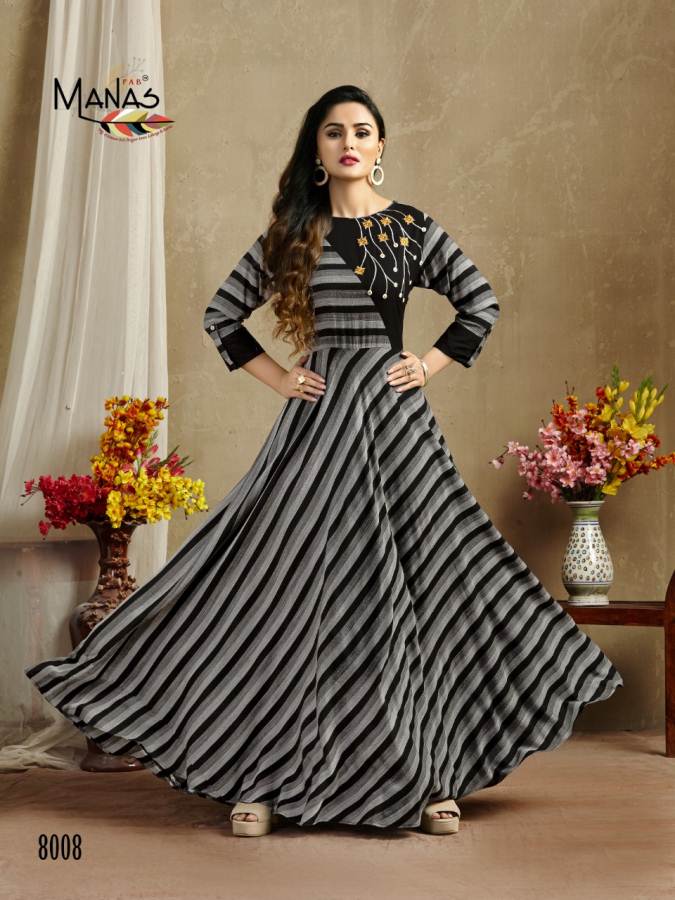 Classic By Manas Festive Wear Rayon Printed Long Kurtis Catalogue