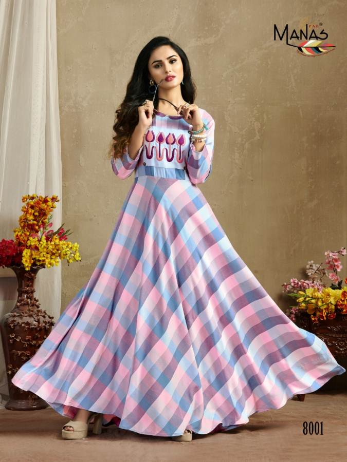 Classic By Manas Festive Wear Rayon Printed Long Kurtis Catalogue