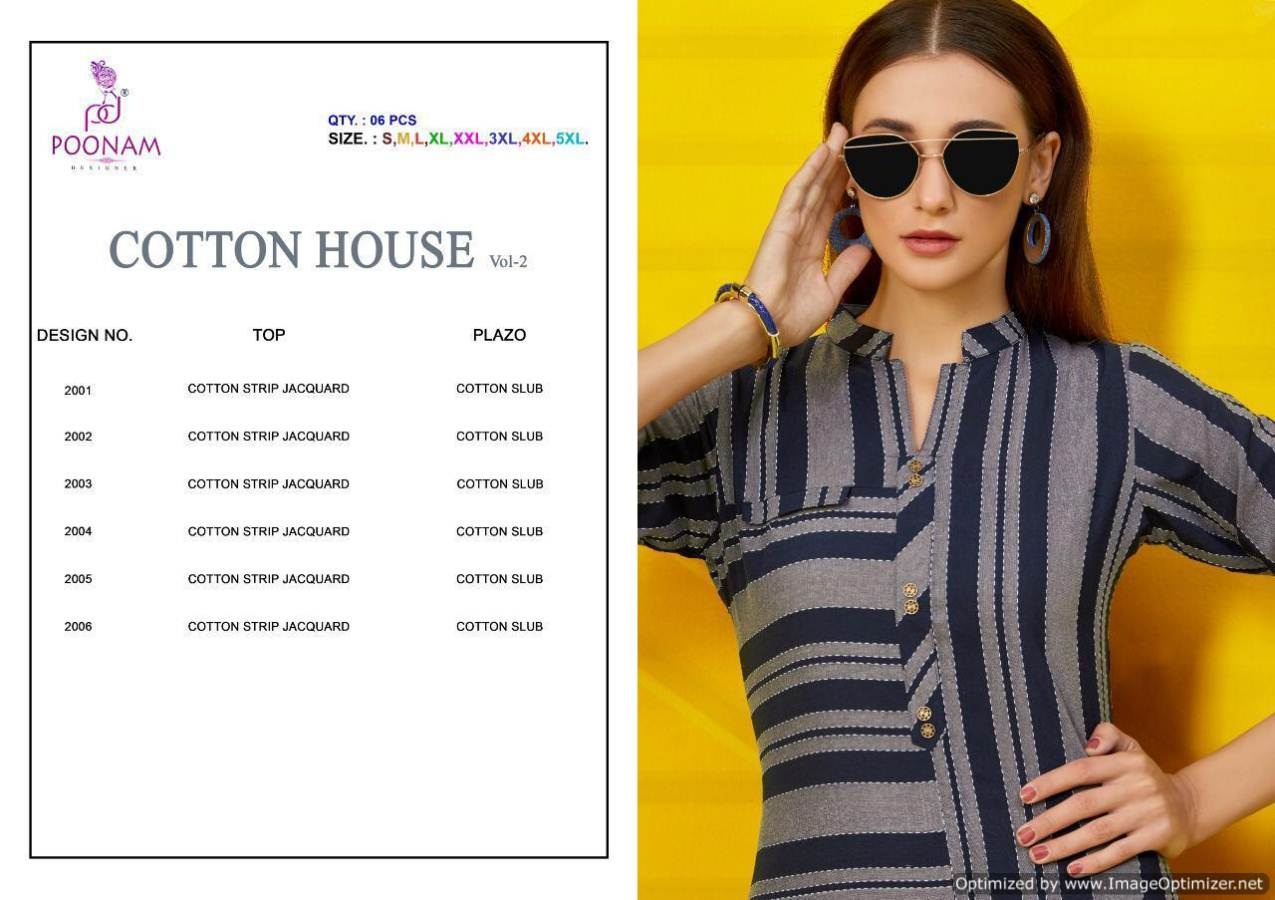 Cotton House Vol 2 By Poonam Pure Cotton Printed Kurti With Palazzo Collection
