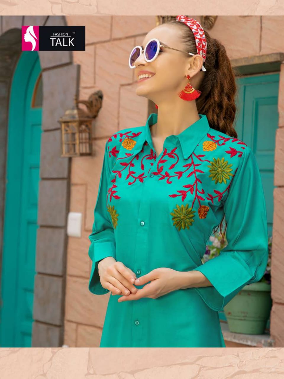 Beautiful Embroidered Kurti with western cut and silhouettes. | Designer  dresses indian, Blouse design models, Fancy dress design