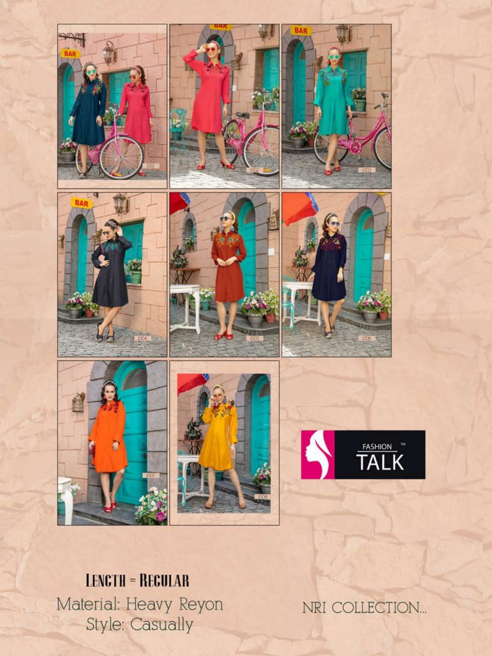 Ft Present  Carronn Heavy Rayon Stylish Western Kurtis Catalogue