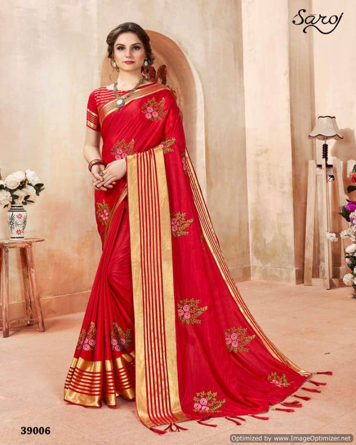 Kadmbari By Saroj Designer Sana Silk Embroidered Saree Collection