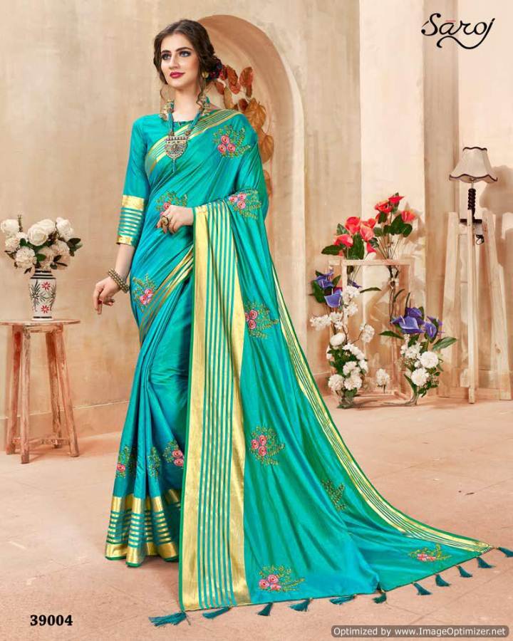 Kadmbari By Saroj Designer Sana Silk Embroidered Saree Collection