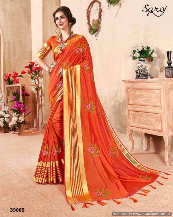 Kadmbari By Saroj Designer Sana Silk Embroidered Saree Collection