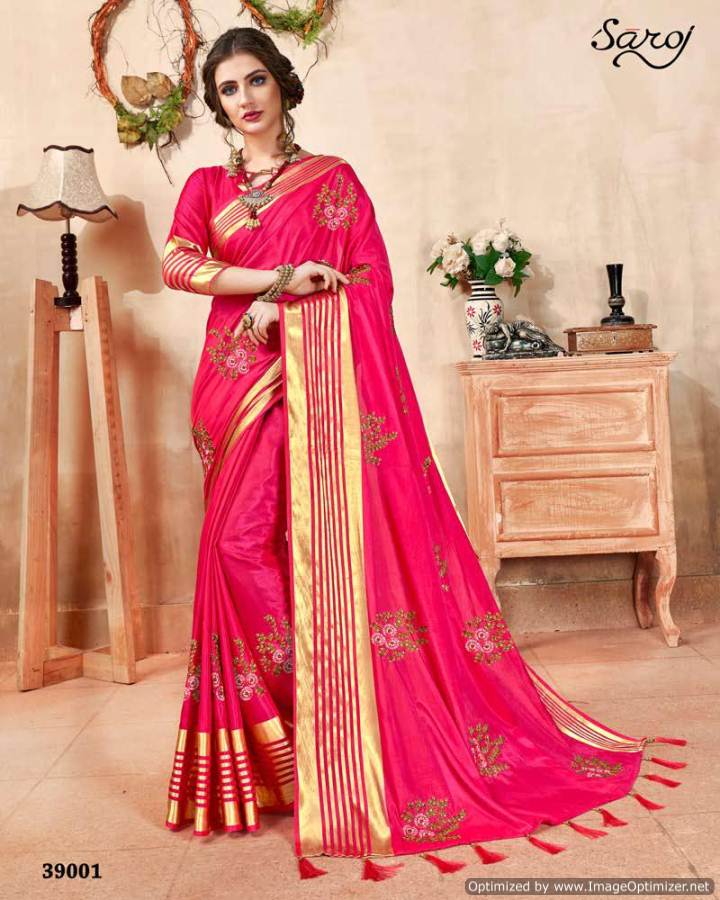 Kadmbari By Saroj Designer Sana Silk Embroidered Saree Collection