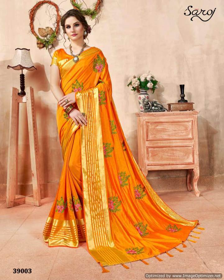 Kadmbari By Saroj Designer Sana Silk Embroidered Saree Collection