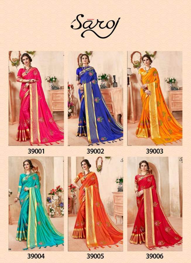 Kadmbari By Saroj Designer Sana Silk Embroidered Saree Collection
