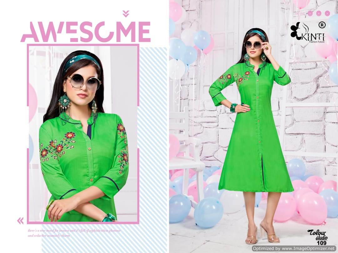 Kinti By Colour Studio Heavy Rayon Kurti Collection