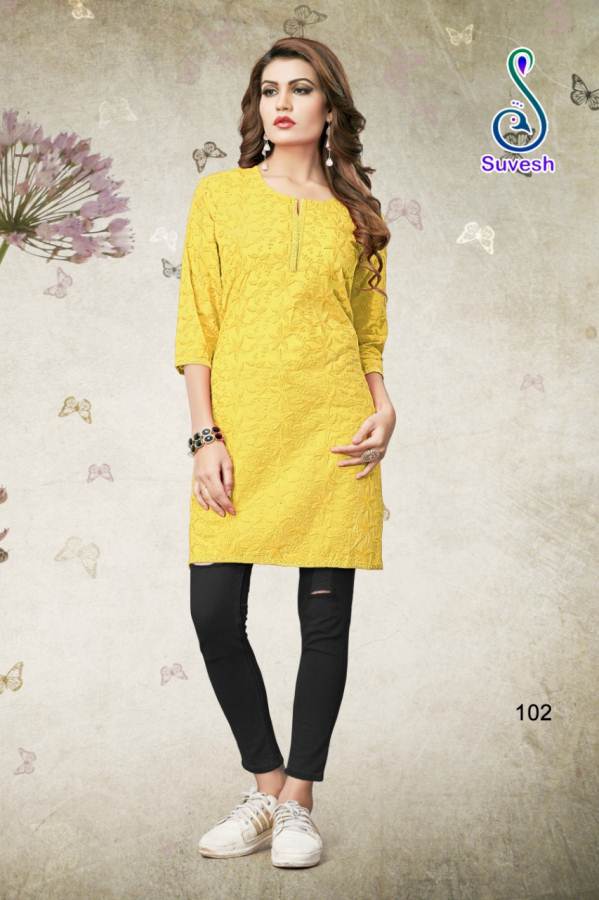 Lakhnavi Vol 4 By Suvesh Soft Cotton Chikan Kurtis Catalogue