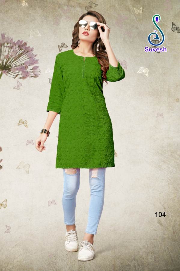 Lakhnavi Vol 4 By Suvesh Soft Cotton Chikan Kurtis Catalogue