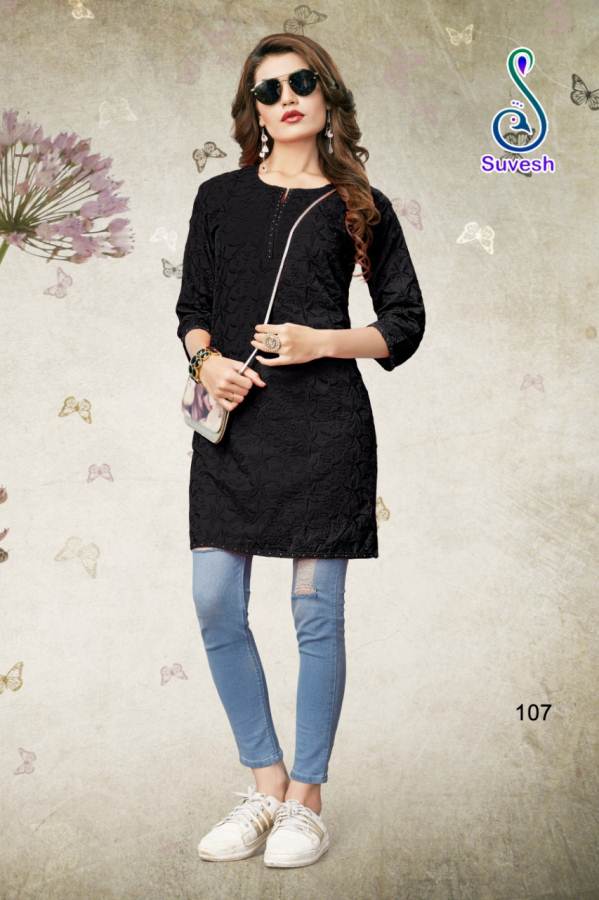 Lakhnavi Vol 4 By Suvesh Soft Cotton Chikan Kurtis Catalogue