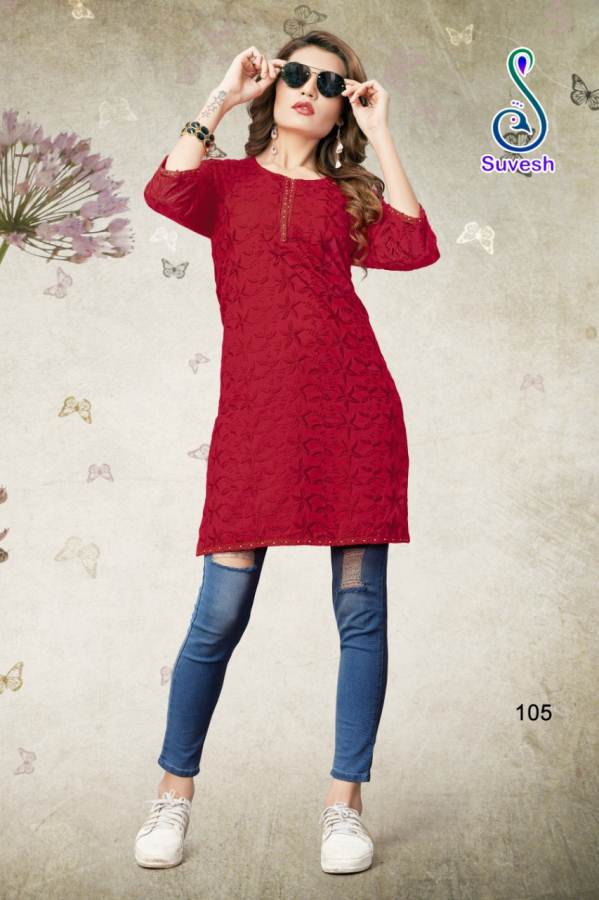 Lakhnavi Vol 4 By Suvesh Soft Cotton Chikan Kurtis Catalogue