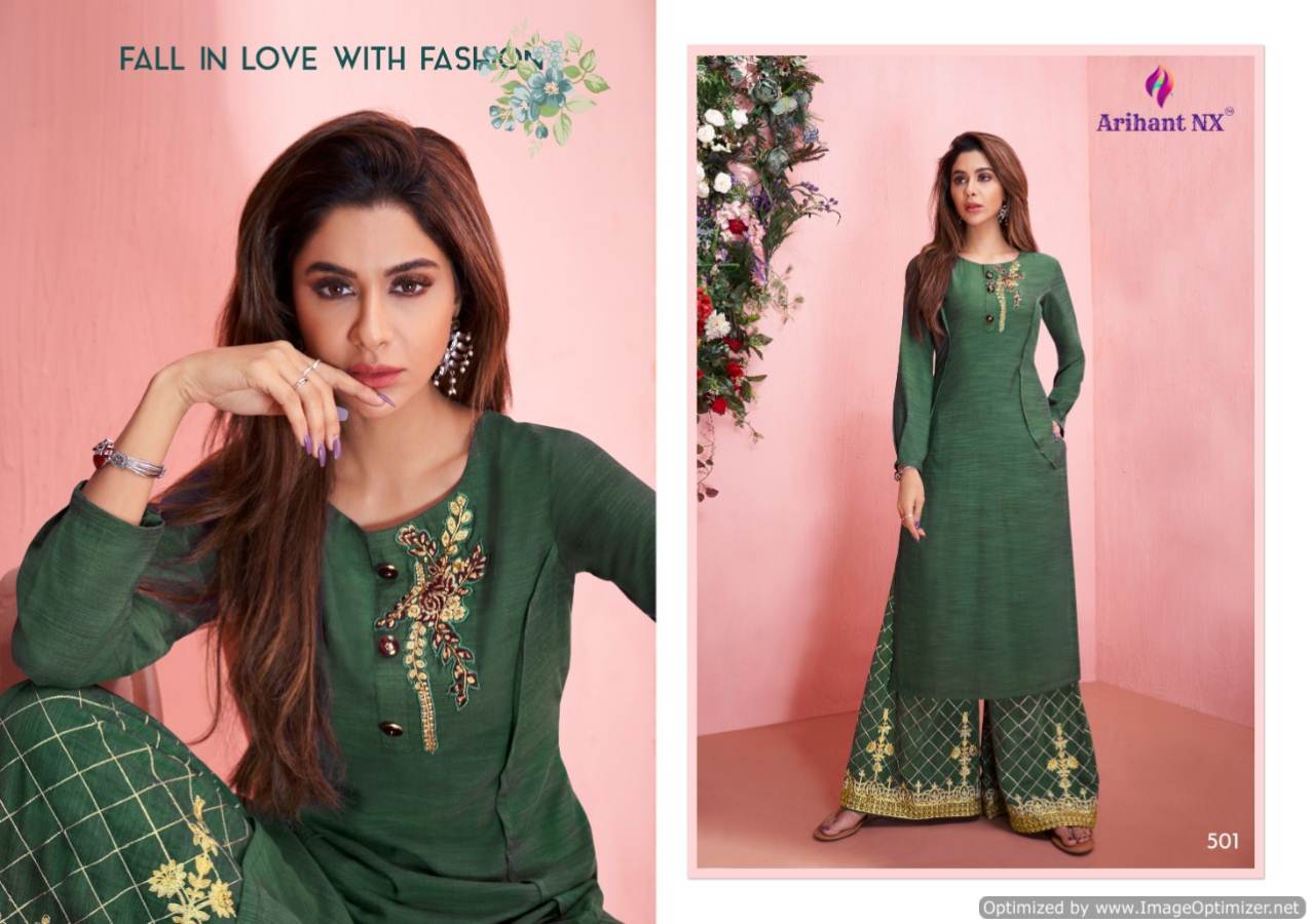 Lihaz By Arihant Heavy Rayon Designer Kurti With Palazzo Catalogue