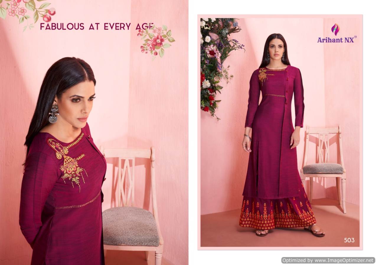 Lihaz By Arihant Heavy Rayon Designer Kurti With Palazzo Catalogue
