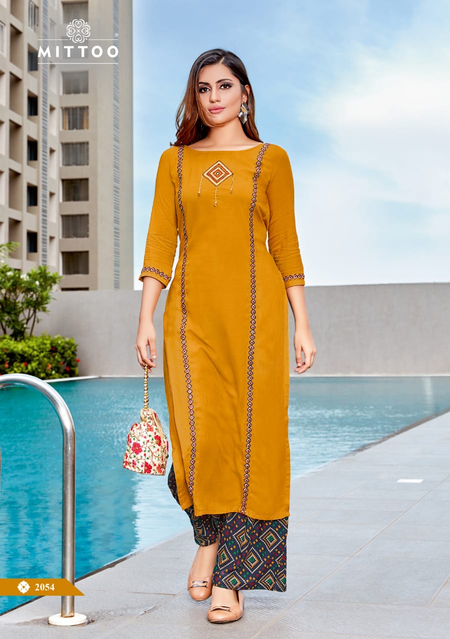 Mittoo Panghat Vol 8 Designer Kurti With Plazzo Collection