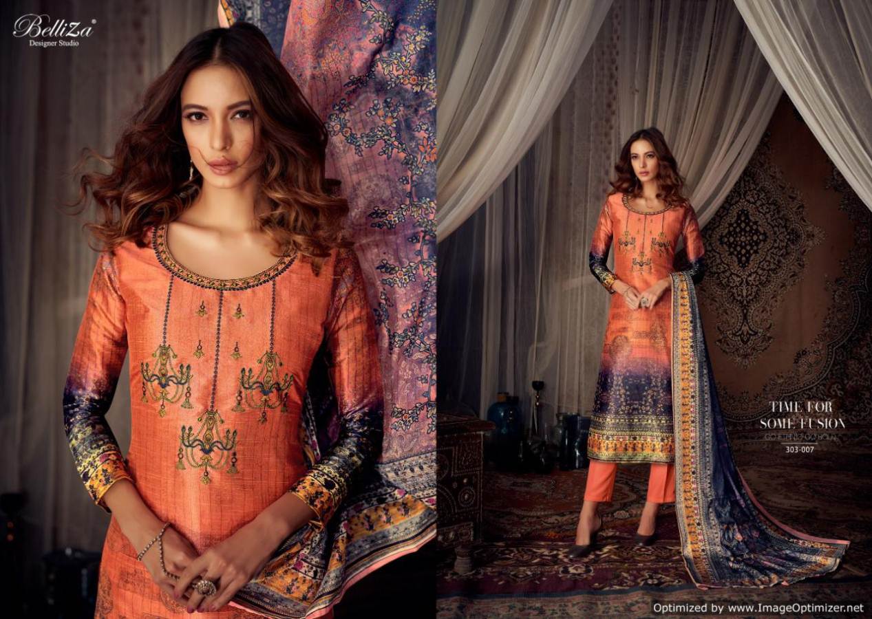 Moroccan Silk By Belliza Fancy Party Wear Designer Dress Material Collection