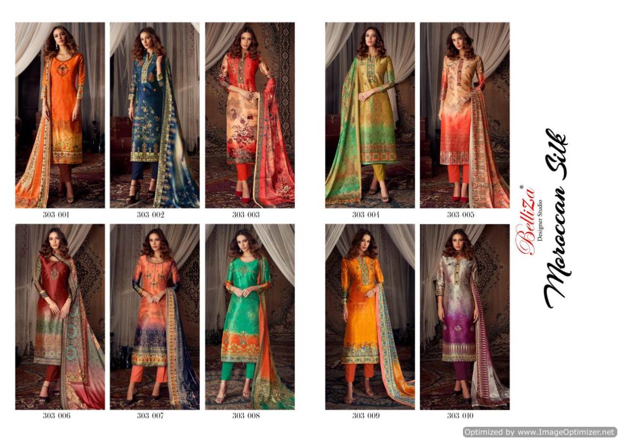Moroccan Silk By Belliza Fancy Party Wear Designer Dress Material Collection
