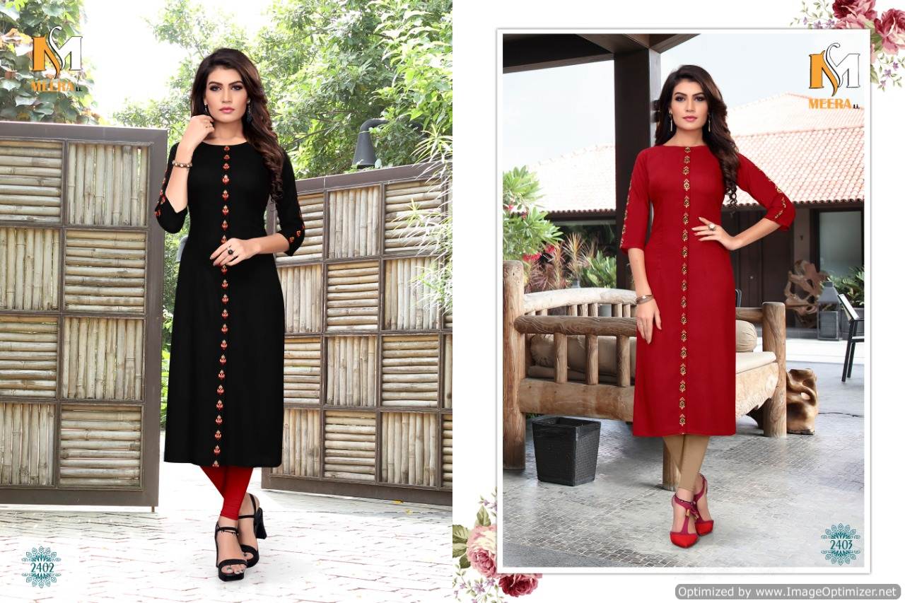 Ramzat Present Meerali  Rayon Straight Kurti Collection