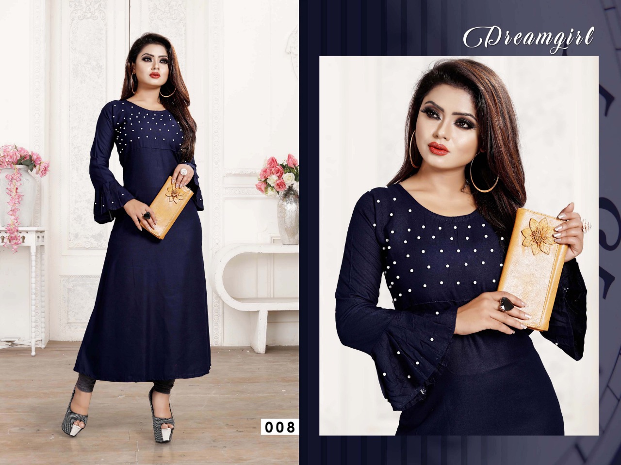 Rivaazz Designer By Jagdamba Rayon Long Kurti Collection