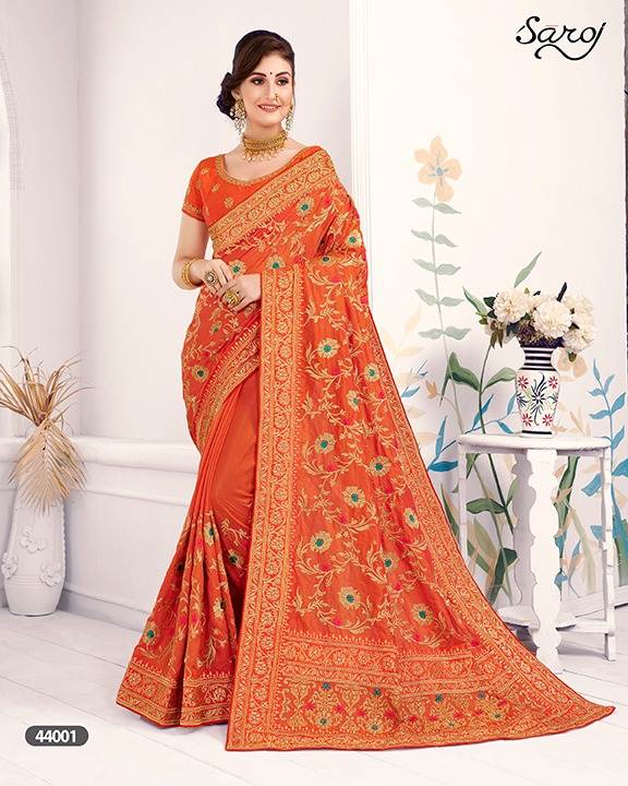 Saroj Present Karni Designer Wedding Wear Sana Silk Sarees  Collection