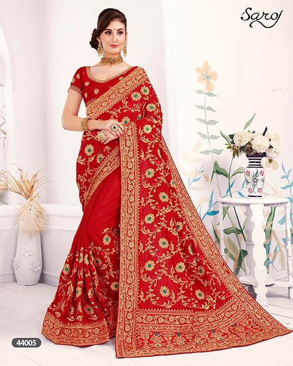 Saroj Present Karni Designer Wedding Wear Sana Silk Sarees  Collection