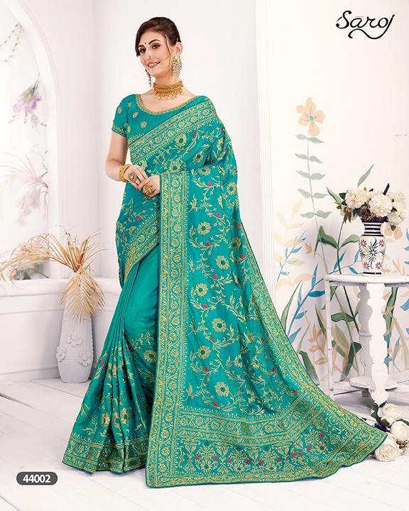 Saroj Present Karni Designer Wedding Wear Sana Silk Sarees  Collection