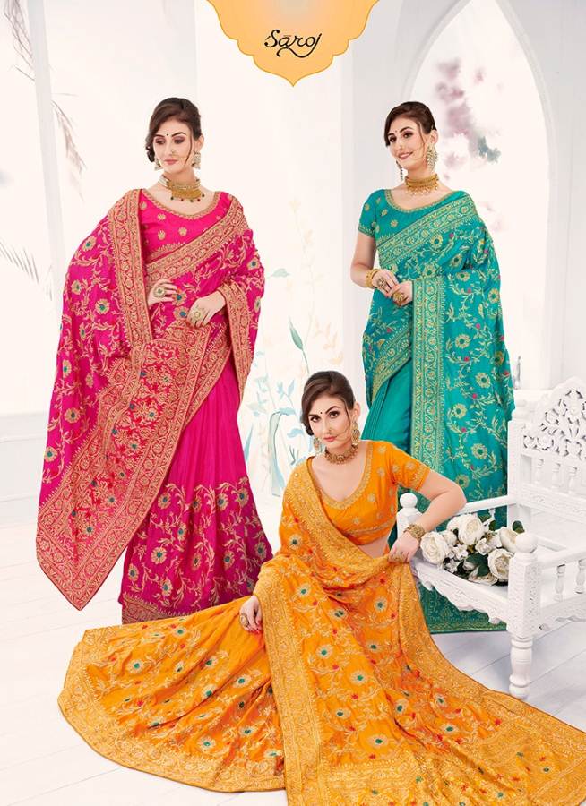 Saroj Present Karni Designer Wedding Wear Sana Silk Sarees  Collection